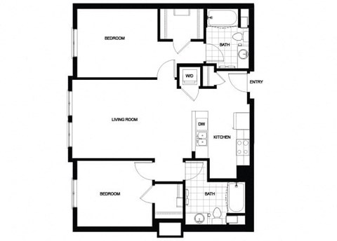 B03 Floor Plan at Candara at Hancock Park Apartments in Los Angeles CA